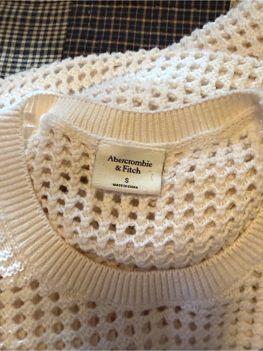 Abercrombie & Fitch Cream Crochet Knit Dress